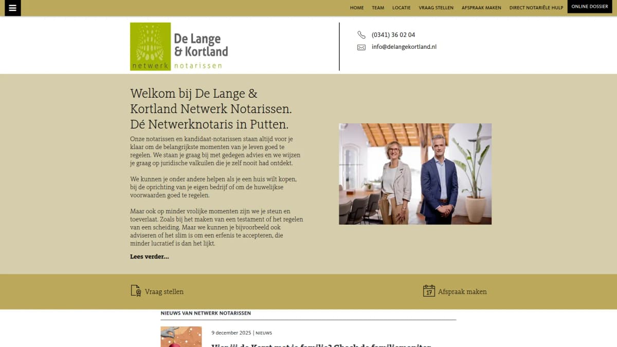 De Lange & Kortland Netwerk Notarissen — notariskantoor in Putten