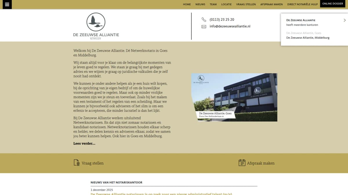 De Zeeuwse Alliantie — notariskantoor in Goes