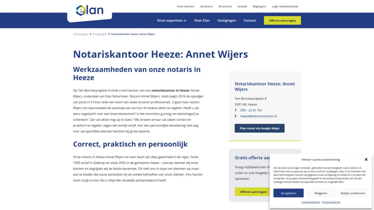 Elan Notarissen Annet Wijers — notariskantoor in Heeze