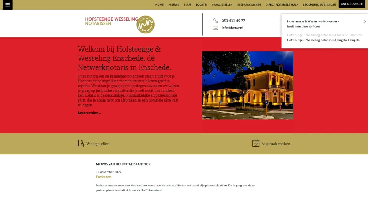 Hofsteenge & Wesseling notarissen — notariskantoor in Hengelo