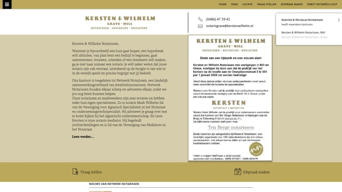 Kersten & Wilhelm Notarissen — notariskantoor in Mill