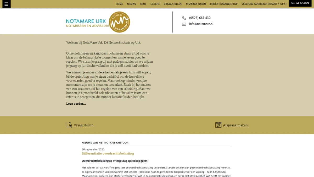 NotaMare Urk notarissen en adviseurs B.V. — notariskantoor in Urk