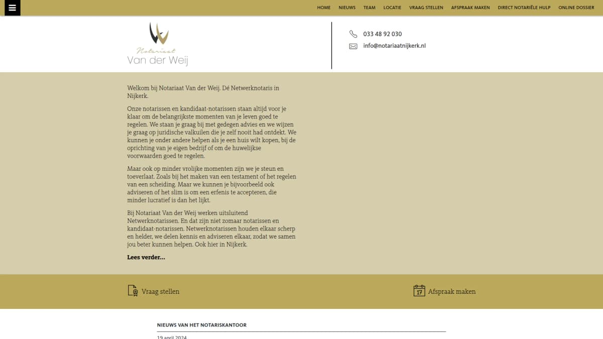 Notariaat Van der Weij — notariskantoor in Nijkerk