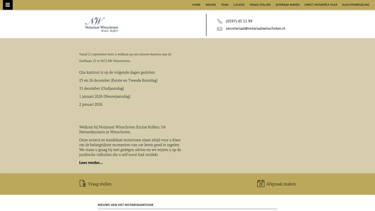 Notariaat Winschoten Kruize Rolfers — notariskantoor in Winschoten