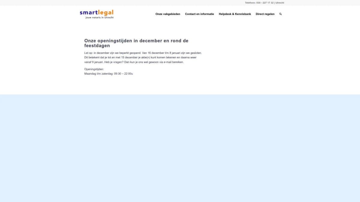 SmartLegal Notariaat — notariskantoor in Utrecht