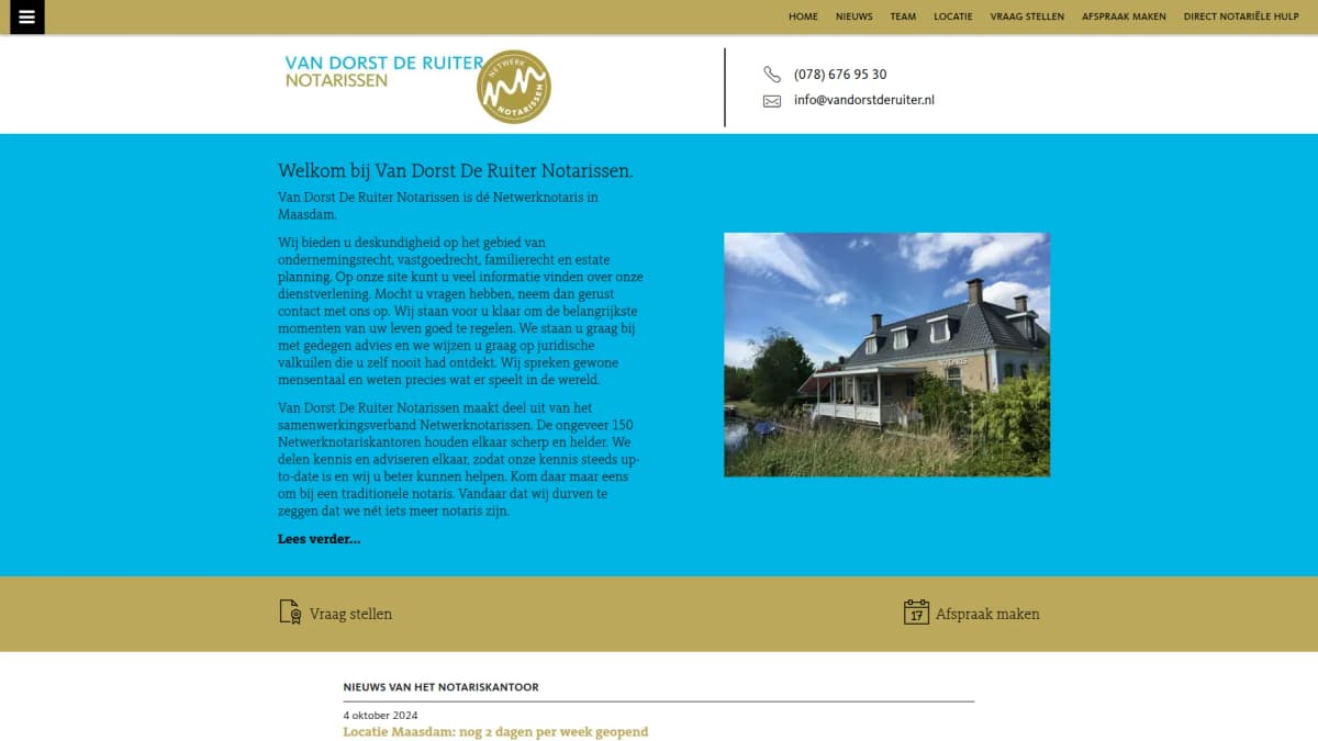 Van Dorst De Ruiter Notarissen — notariskantoor in Dordrecht